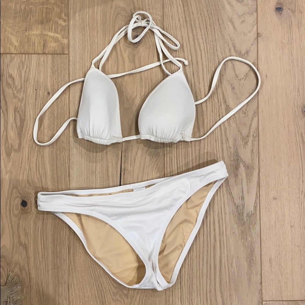 J. Crew classic white bikini - top and bottoms